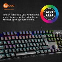 Lenovo LECOO KG1101 KABLOLU RGB AYDINLATMALI GAMİNG SİYAH KLAVYE